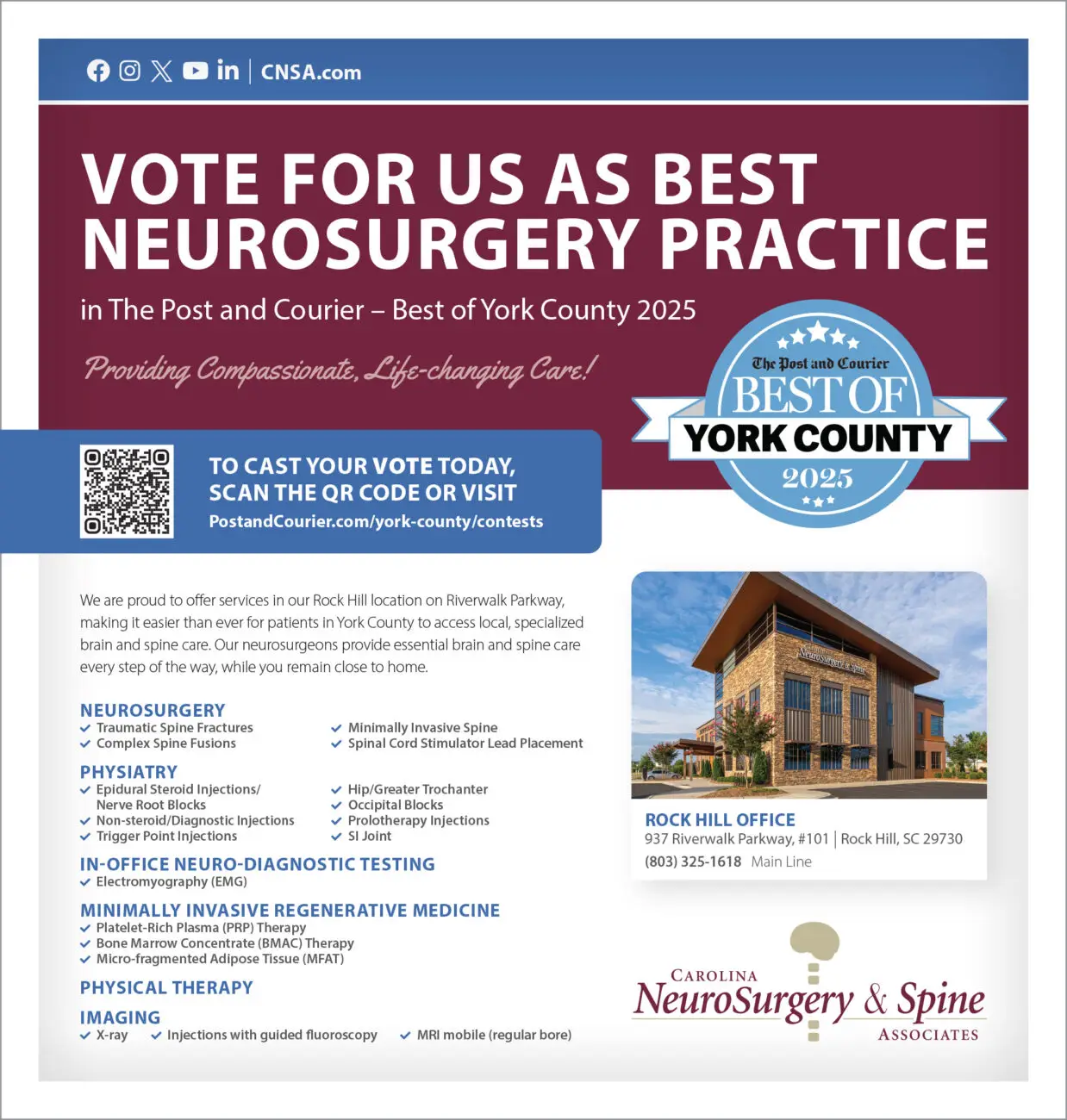 cnsa_vote_for_ad Carolina NeuroSurgery & Spine Associates