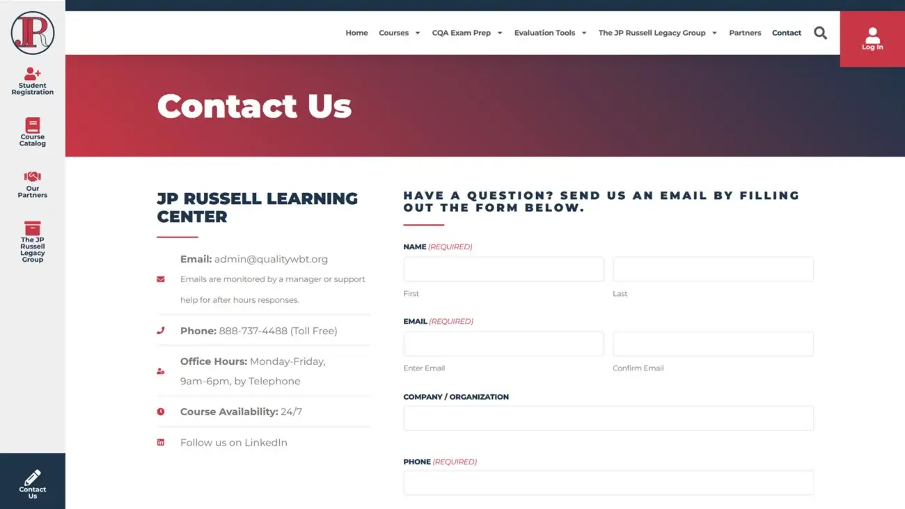 jpr_learning_website_contact JP Russell Learning Center